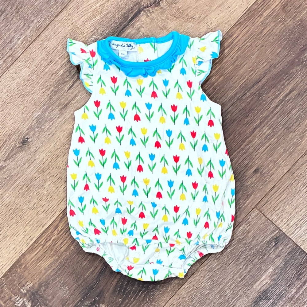 Magnolia Baby Tulip Onesie One Piece Spring Summer Pima Cotton 3m